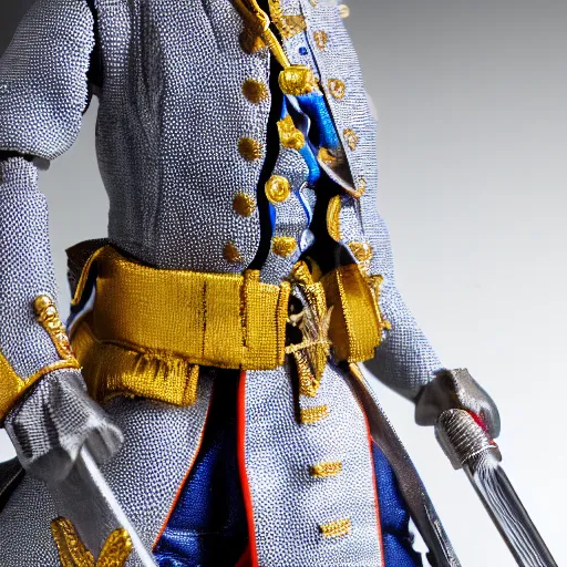 Prompt: plastic action figure of king george iii, wide shot, studio lighting, high resolution product photography