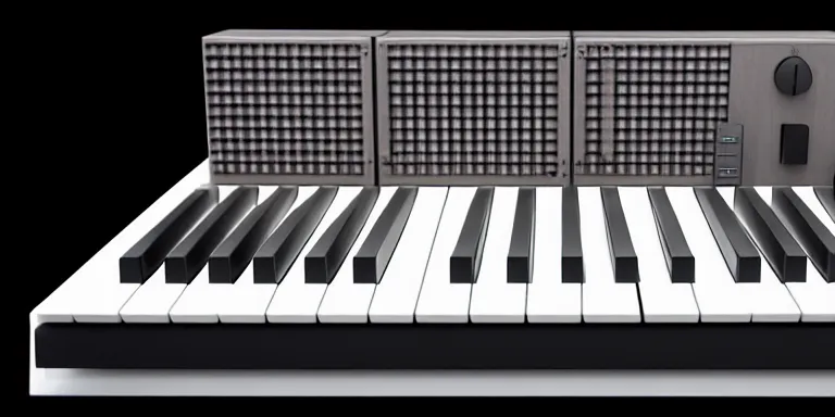 Prompt: dezeen showroom , minimalissimo, archdaily, houdini, teenage engineering moad, mother of all decks, product design concept, top down view of wires and knobs of moog melotron synthesizer 3d model made by jony ives, issey miyake, bang olufsen, dieter rams, 8k, high detailed photo