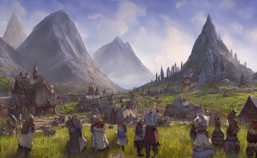 Prompt: whiterun in the style of pixar, disney, animated, cartoon, concept art, key art