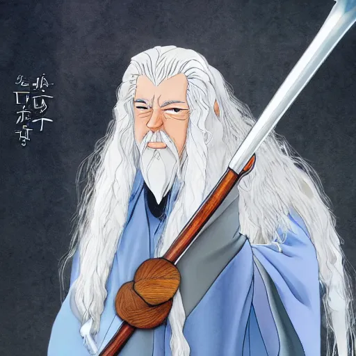 Image similar to gandalf as an anime character