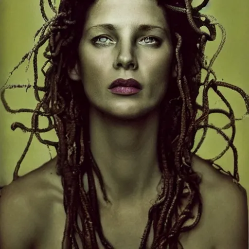 Image similar to medusa portrait by annie leibovitz