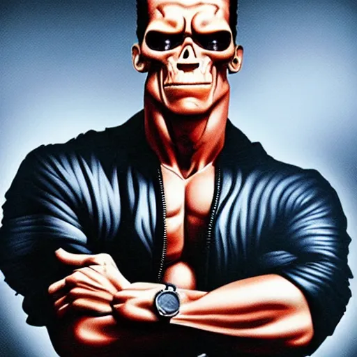 Prompt: pixar animation of schwarzenegger as terminator,