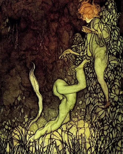 Prompt: a person conjuring!!! an image!!! from of noise!!!, by arthur rackham, maxfield parrish, and larry elmore, kodachrome colors, intricate, chaotic, fantasy realism, hopeful, volumetric lighting