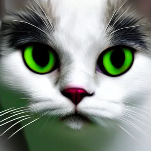 Image similar to evil cat with red eyes, photorealistic