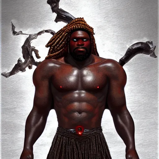 shango, african god of thunder with electric eyes, | Stable Diffusion ...