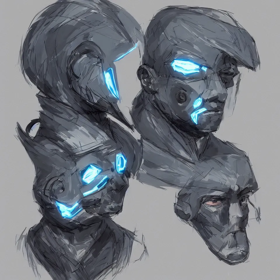 Prompt: face mask view epic nano cyber headgear combat vision helmet highly detailed, digital painting, hyper concept art, crisp sharp focus, simple draft aaa unreal artstation