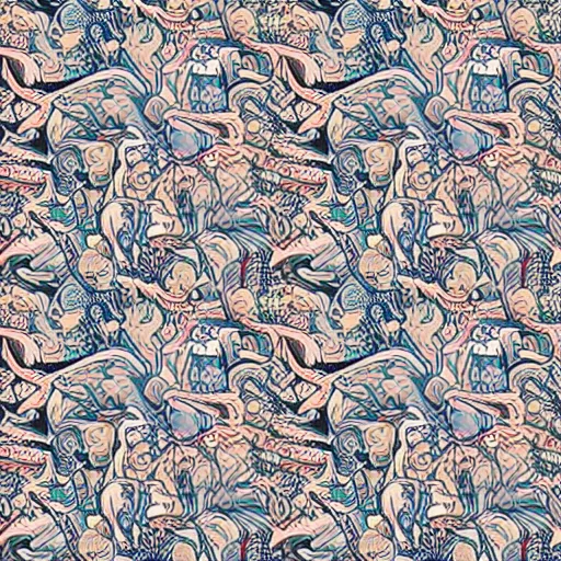 Image similar to exquisite fresh james jean abstract art, 8 k, super detailed, modern, 8 k, symmetrical with beautiful and high resolution elements developed into seamless patterns