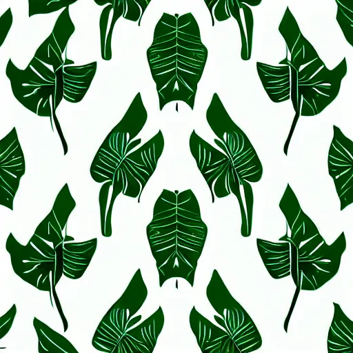 Image similar to symmetry, repeating pattern seamless. monstera, hand drawn, green, flat color, minimalistic, leaf design, wall paper