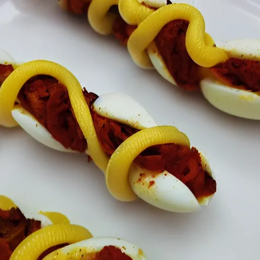 Image similar to deviled egg snake