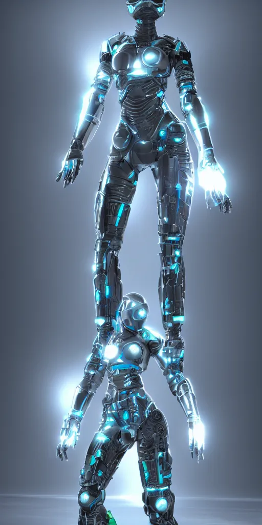 Image similar to cybernatic the futuristic girl, led lights, 3 d render, unreal engine 5, octane render, high quality, very detailed