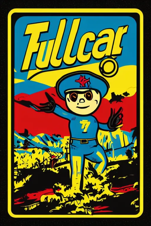 Image similar to fallout 7 6 retro futurist illustration art by butcher billy, sticker, colorful, illustration, highly detailed, simple, smooth and clean vector curves, no jagged lines, vector art, smooth andy warhol style