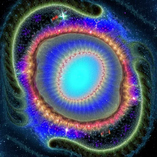 Image similar to the galaxy falling into a fractal black hole