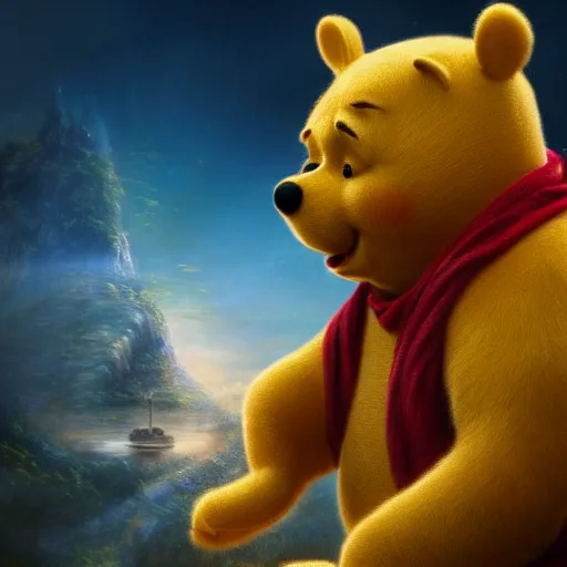 Image similar to xi jinping and winnie the pooh are best friends, cinematic composition, epic dramatic lighting, realistic, hyperdetailed, photorealistic, photograph, epic scale by gaston bussiere