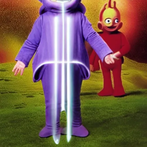 Image similar to obi wan kenobi in teletubbies