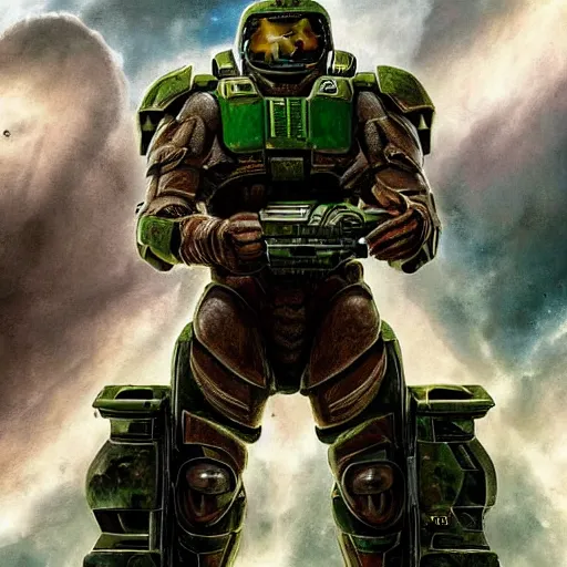 Prompt: Alan Ritchson as doomguy with no helmet, artstation hall of fame gallery, editors choice, #1 digital painting of all time, most beautiful image ever created, emotionally evocative, greatest art ever made, lifetime achievement magnum opus masterpiece, the most amazing breathtaking image with the deepest message ever painted, a thing of beauty beyond imagination or words, 4k, highly detailed, cinematic lighting