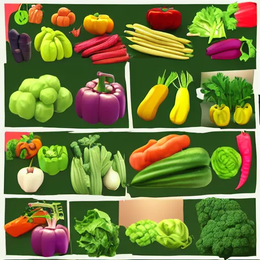 Image similar to low poly vegetables