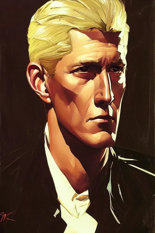 Image similar to boomhauer, painting by jc leyendecker!! phil hale!, angular, brush strokes, painterly, vintage, crisp