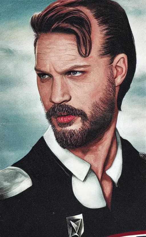 Image similar to portrait of tom hardy as commander riker ,star trek tng,