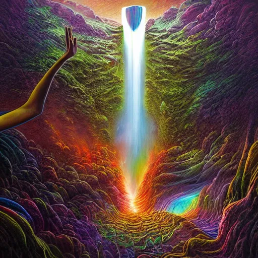 Prompt: alien cosmic waterfall digital art vibrant colors detailed matte painting sharp focus by tomasz alen kopera, rob gonsalves, tim white, lisa frank, android jones, alena aenami, wlop, andreas franke