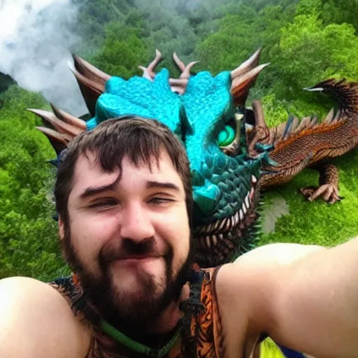 Image similar to dragon selfie