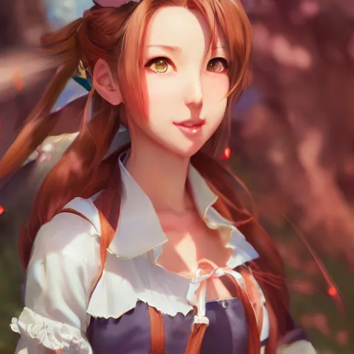 Image similar to head to toe shot of aerith gainsborough by WLOP, rossdraws, Logan Cure, Mingchen Shen, BangkuART, sakimichan, yan gisuka, JeonSeok Lee, zeronis, Chengwei Pan on artstation