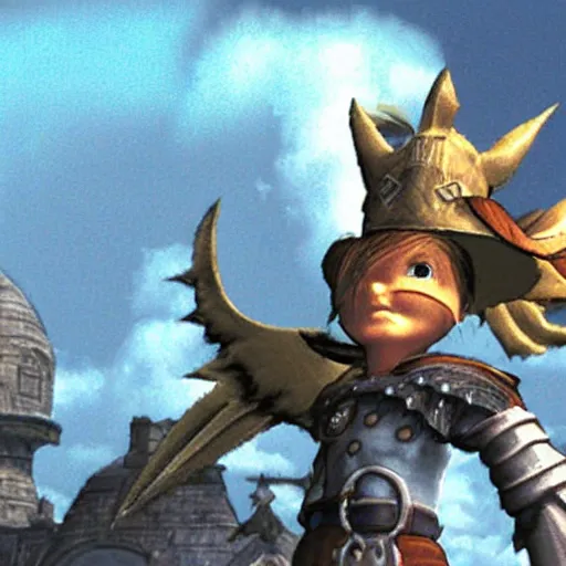 Prompt: iconic character in a final fantasy ix