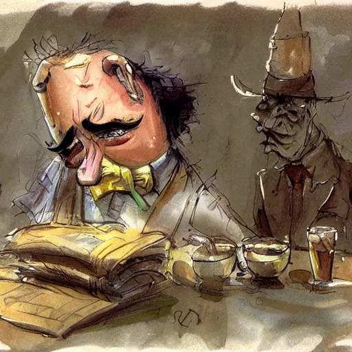 Image similar to the drunk french baron by peter de seve