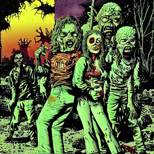 Prompt: zombie apocalypse by richard corben, detailed