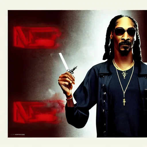 Prompt: snoop dogg as neo from the matrix dodging bullets, iconic movie scene, high resolution photo, trending on art station