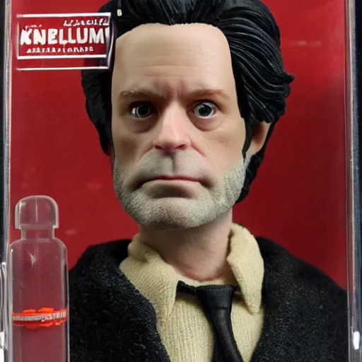 Image similar to black series action figure of charlie kaufman, still in package, pristine, highly detailed toy