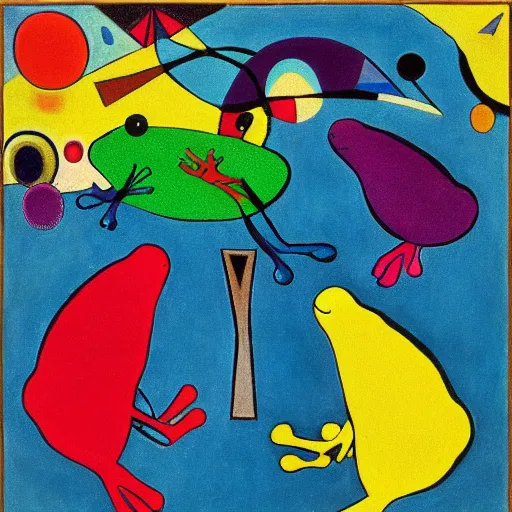 Prompt: frogs by Wassily Kandinsky