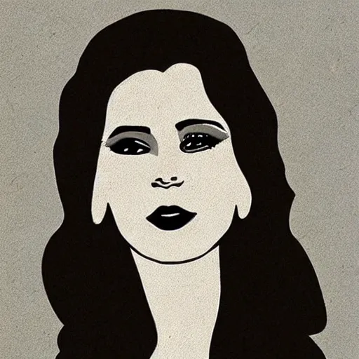 Prompt: cave drawing of lana del rey