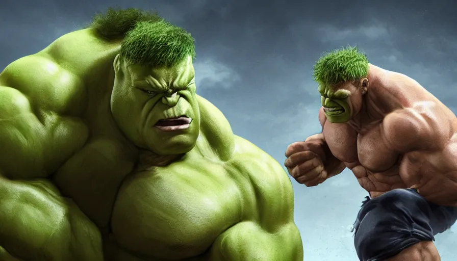 Prompt: Brock Lesnar is Hulk, hyperdetailed, artstation, cgsociety, 8k