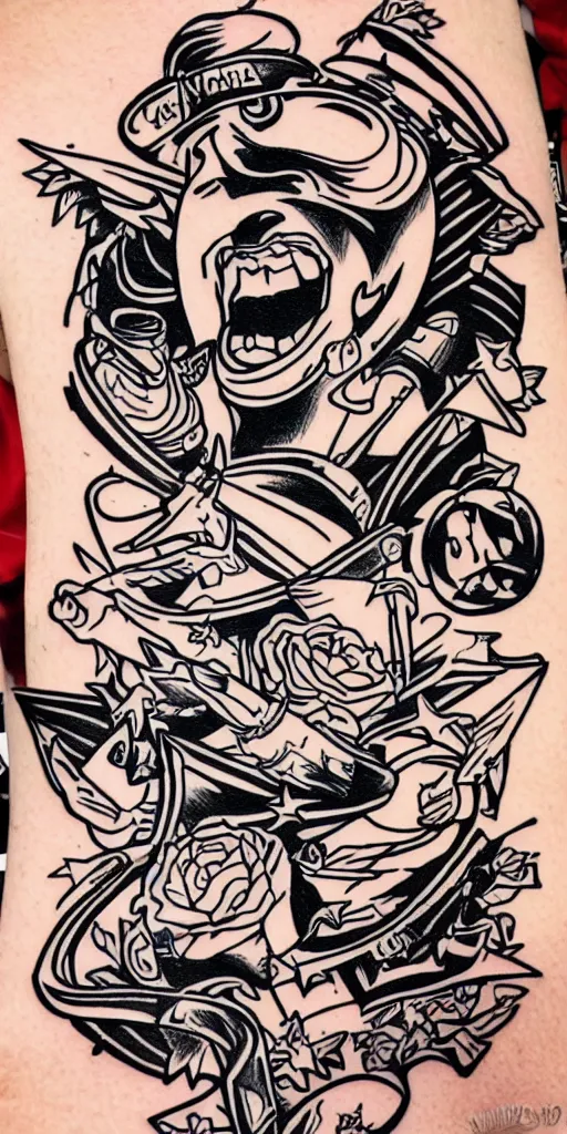 Image similar to hyperdetailed sailor jerry flash tattoo sheet