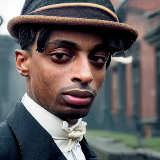 Image similar to playboi carti in peaky blinders 4 k the detailed super realistic