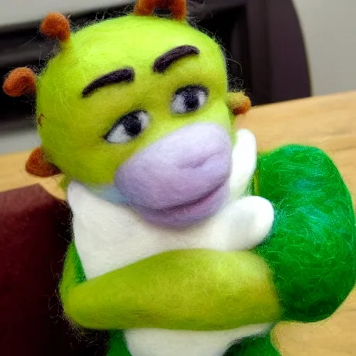 Image similar to shrek needle felted + needle felting art