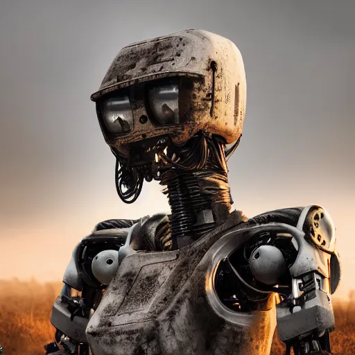 helmet jaspion robot portrait in Wasteland - Playground
