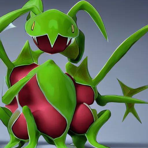 Image similar to a pokemon that looks like a dionaea muscipula, digital art, unreal engine.