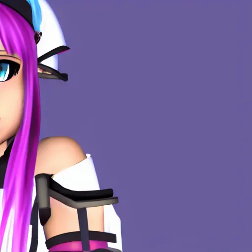 Image similar to Ariana Grande as a MMD model, 3D, style of Hatuke Miku model, Vocaloid, colorful