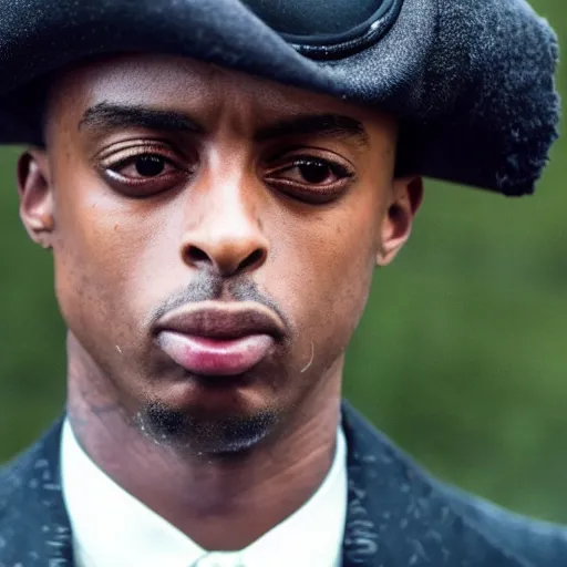 Image similar to playboi carti in peaky blinders 4 k the detailed super realistic