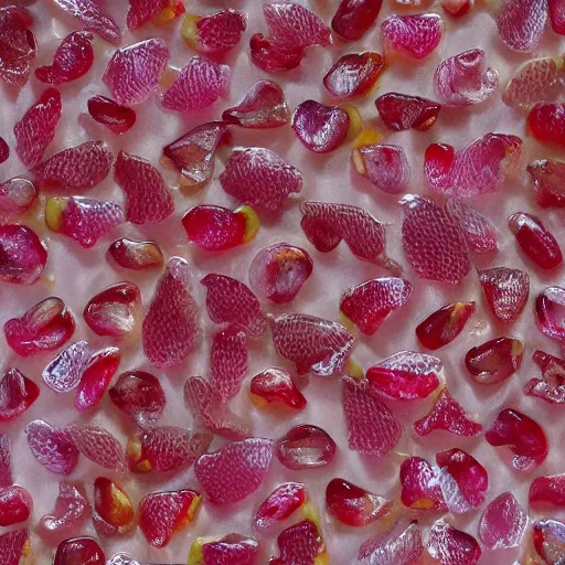 Image similar to delicate fishscale shimmering apple fruit pomegranate