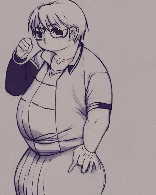 Prompt: Male anime protagonist with a big pregnant belly, anime in the style of Hayao Miyazaki, concept art