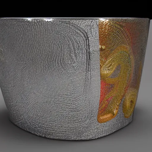 Image similar to bright wavy japanese galaxy cylinder snake hearse bucket jar, by valentine hugo and alberto giacometti and michelangelo, cubist, matte painting, rendered in cinema 4 d