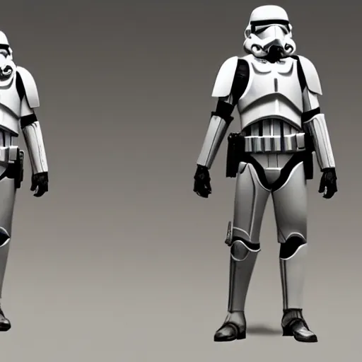 Image similar to an extremely long shot of an imperial stormtrooper walking concept art by Doug Chiang cinematic, realistic painting, high definition, very detailed, extremely high detail, photo realistic, symmetrical, concept art, the Mandalorian concept art style