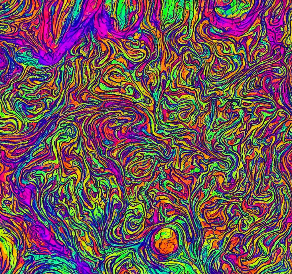 Image similar to I think, there for i am, trippy, acid, dmt, shrooms, astral, realistic, colorful,
