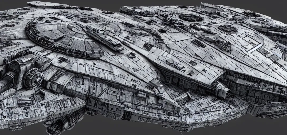 Image similar to Millennium Falcon, Artstation, Award Winning Masterpiece, Very Detailed, Digital Art