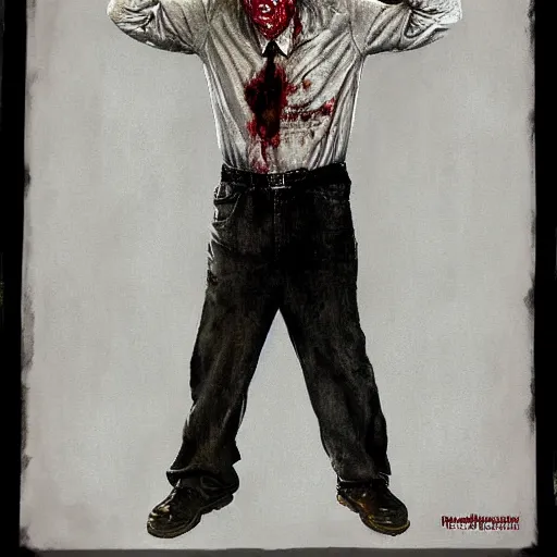 Prompt: zombie joe biden by norman rockwell