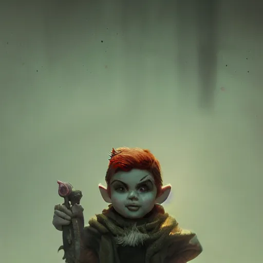 Image similar to portrait, a Evil little gnome fairy, Single face, dramatic lighting, cinematic, establishing shot, extremly high detail, photo realistic, cinematic lighting, post processed, concept art, artstation, matte painting, style by eddie mendoza, raphael lacoste, alex ross