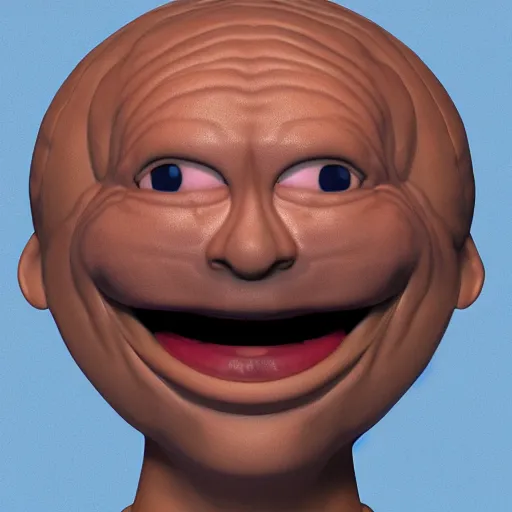 Image similar to worm with a smiling human face, cgi render, highly detailed