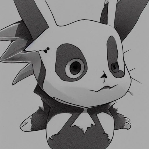 Image similar to a detailed render of pikachu as a character in a tim burton movie. Gothic, trending on artstation.